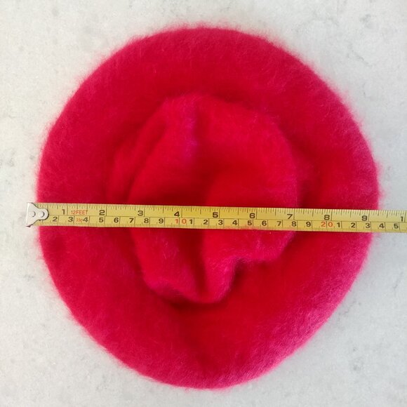 Vintage Parkhurst made in Canada 75% angora red tam hat cap lambswool wool blend - Picture 12 of 13